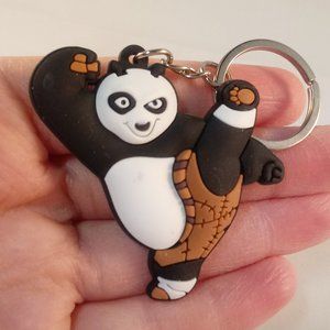Men's Silver Kung Fu Keychain Key Ring Party Gift